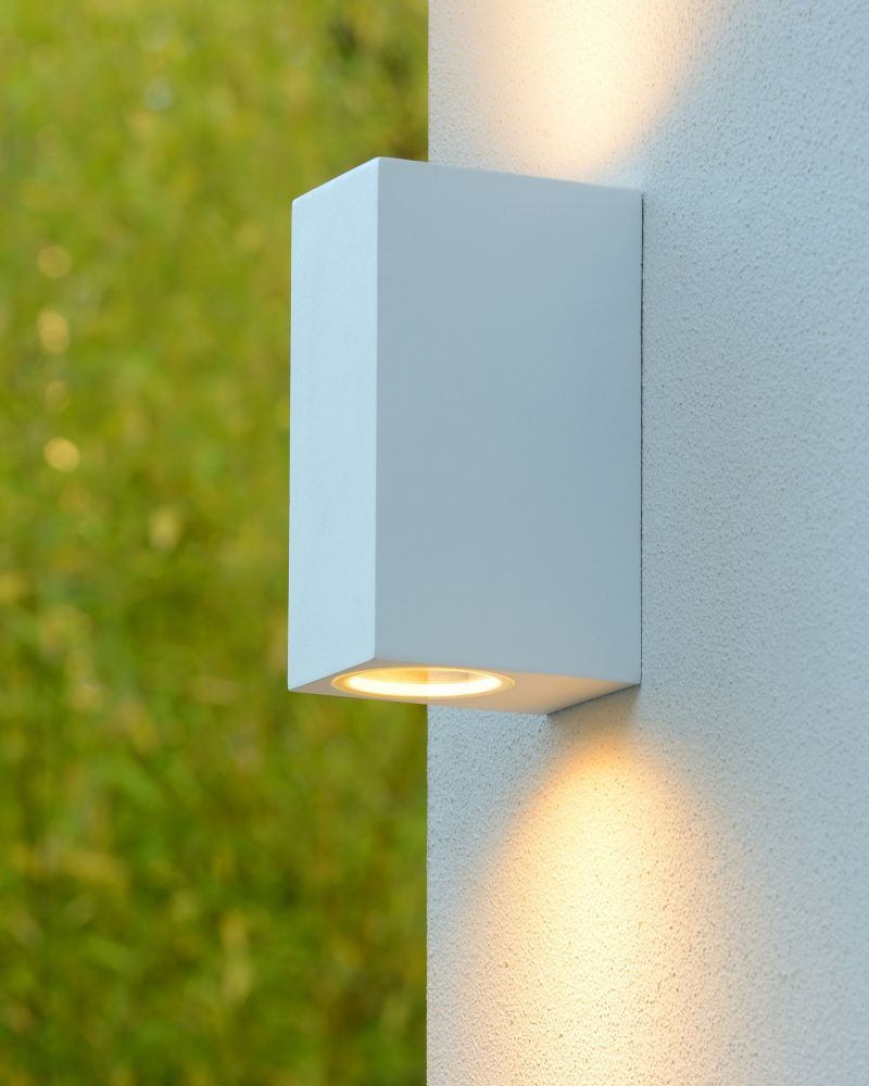 Lucide ZARO - Nástenné bodové svietidlo Vonkajšie - 2xGU10 - IP44 - Biele